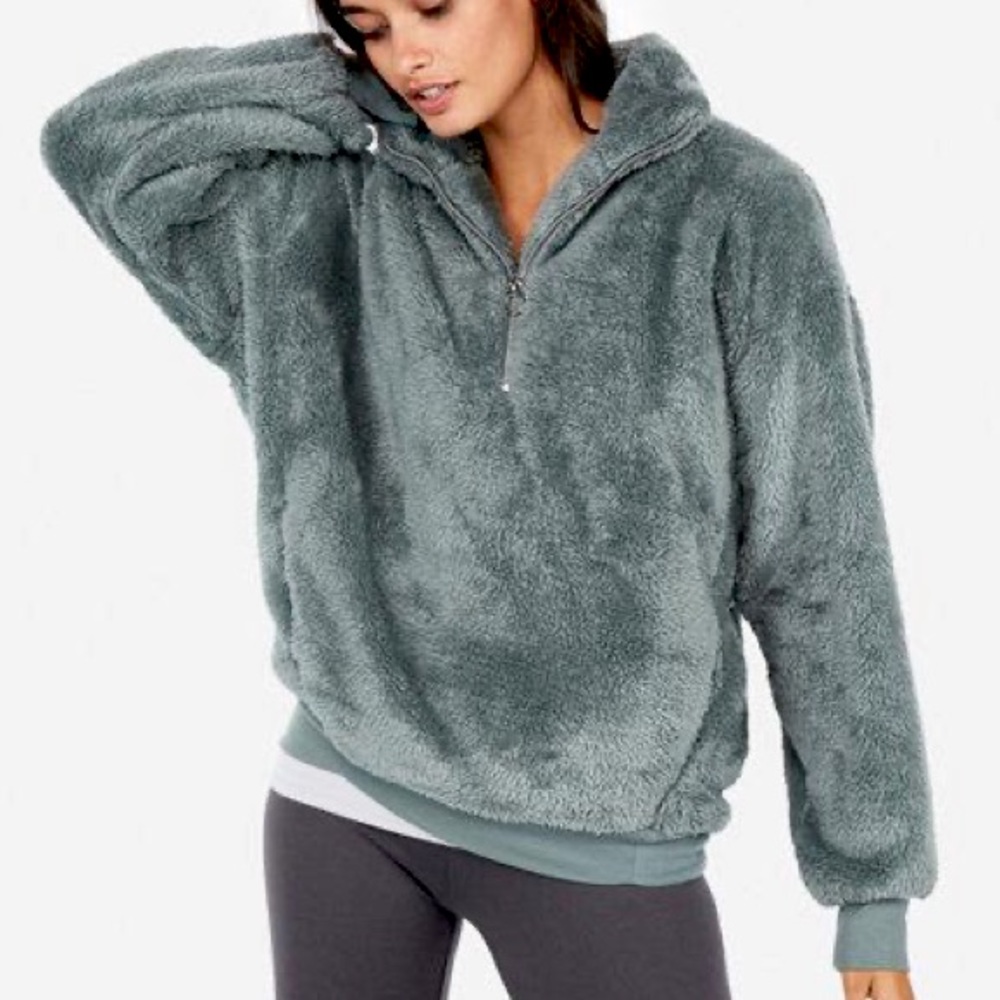 Sage Sherpa Fleece Sweatshirt (NWT)